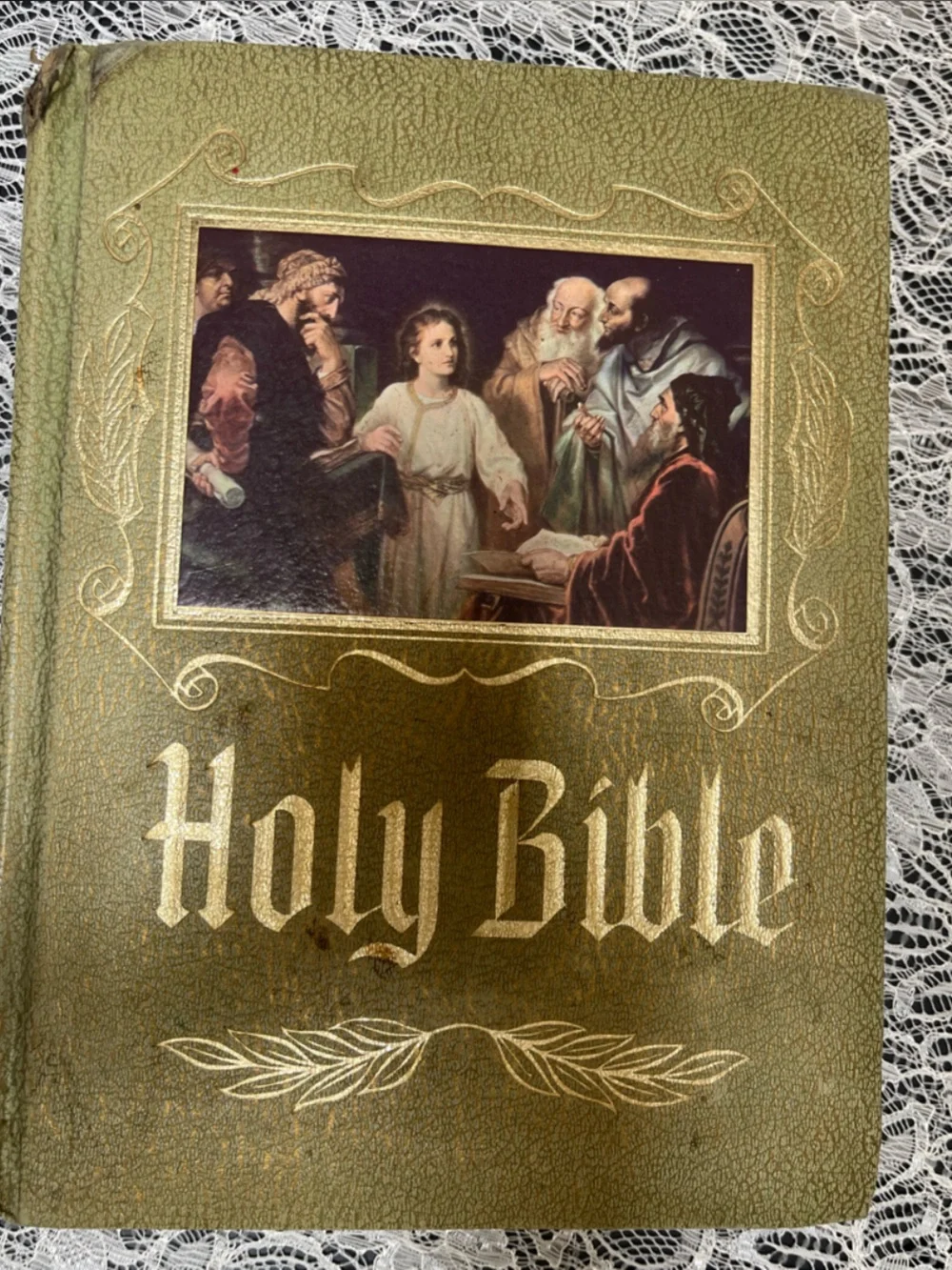 Vintage 1980s Holy Bible NAB Catholic Heirloom Family Edition Labor Booklet